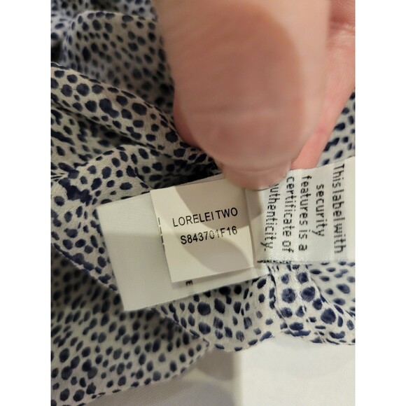 Diane Von Furstenberg Blouse Womens 8 Silk Chiffon Roll Tab Sheer Lightweight - Picture 11 of 13